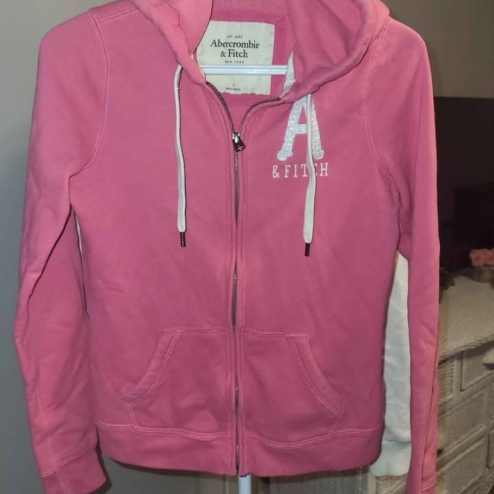 Abercrombie & Fitch Pink Zip-Up Hoodie